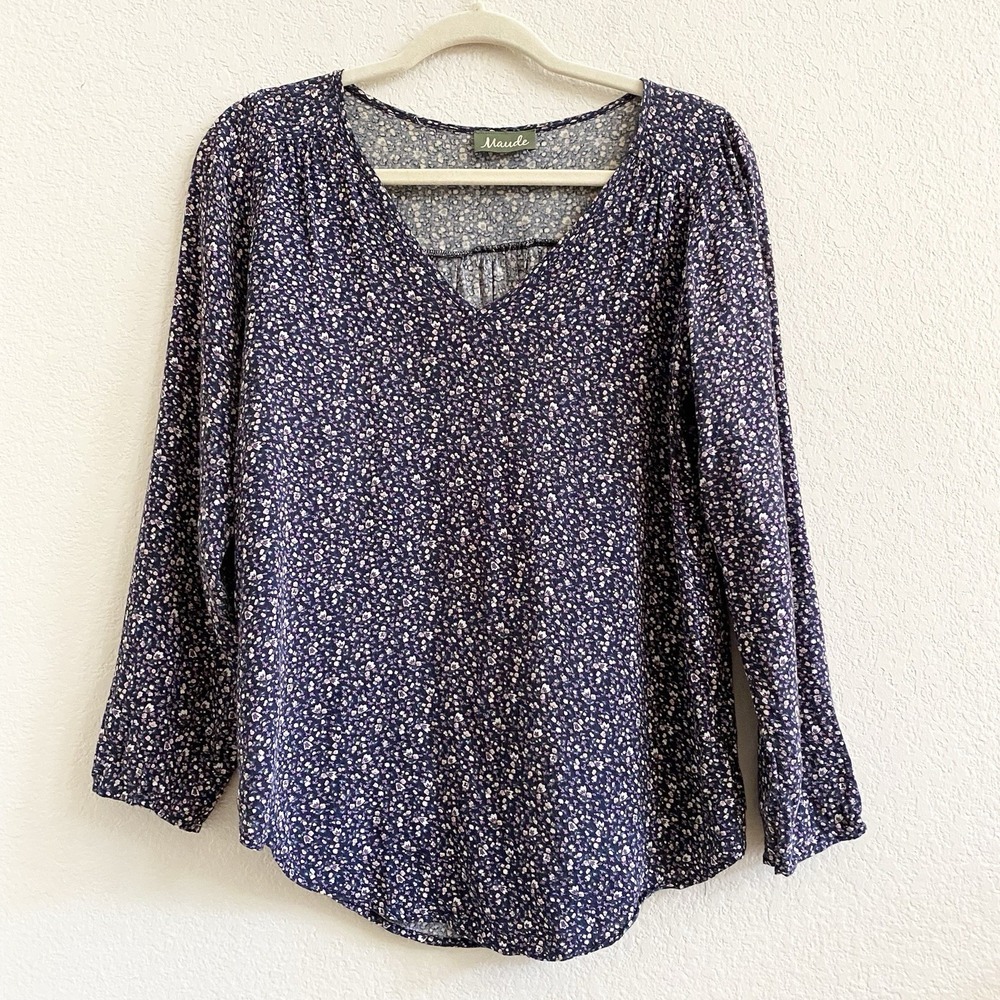 Anthropologie Maude Womens Blouse Top Floral Cottage Core Scoop‎ Neck Medium